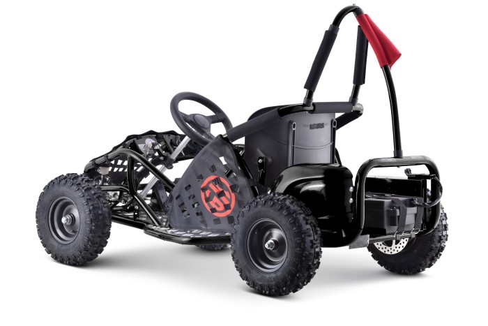 Gokart Fast Dragon na akumulator Czarny 30km/h + Silnik 1000W + Koła pompowane + Regulacja siedzenia + Pasy-7 7804 