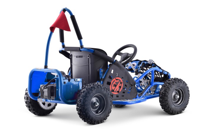 Gokart Fast Dragon na akumulator Niebieski 30km/h + Silnik 1000W + Koła pompowane + Regulacja siedzenia + Pasy-3 7805 