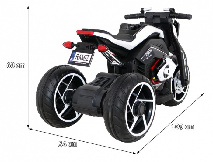 Motor Future na akumulator dla dzieci Biały + Panel audio + Wolny Start + Koła EVA-2 7823 