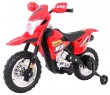Motorek Cross dla dzieci Pojazd na akumulator Czerwony + Pomocnicze kółka + Dźwięki LED-1 7825 