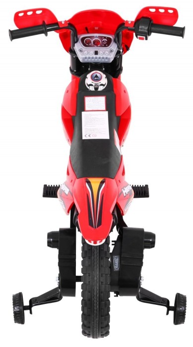 Motorek Cross dla dzieci Pojazd na akumulator Czerwony + Pomocnicze kółka + Dźwięki LED-5 7825 