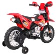 Motorek Cross dla dzieci Pojazd na akumulator Czerwony + Pomocnicze kółka + Dźwięki LED-6 7825 