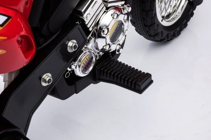 Motorek Cross dla dzieci Pojazd na akumulator Czerwony + Pomocnicze kółka + Dźwięki LED-9 7825 