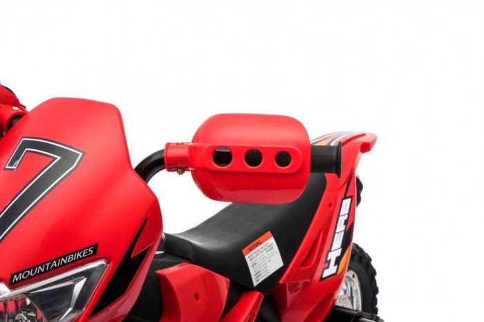 Motorek Cross dla dzieci Pojazd na akumulator Czerwony + Pomocnicze kółka + Dźwięki LED-14 7825 
