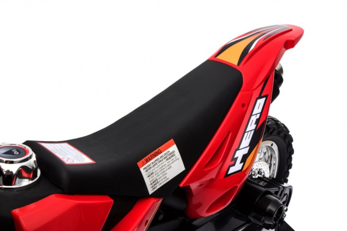 Motorek Cross dla dzieci Pojazd na akumulator Czerwony + Pomocnicze kółka + Dźwięki LED-15 7825 