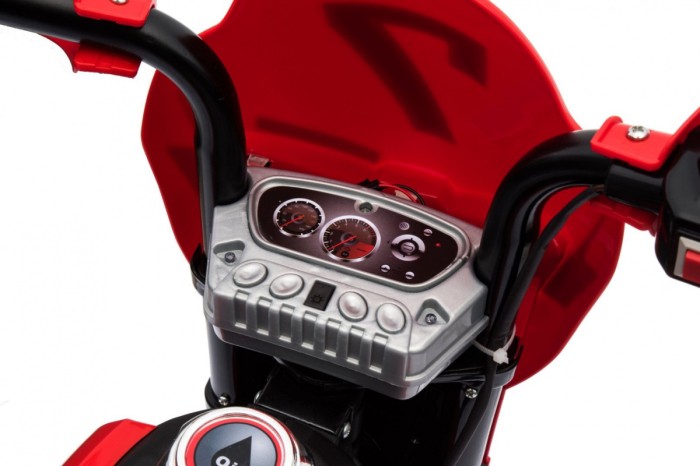 Motorek Cross dla dzieci Pojazd na akumulator Czerwony + Pomocnicze kółka + Dźwięki LED-17 7825 