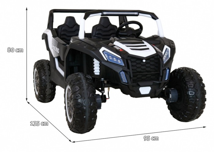 Buggy ATV Racing dla 2 dzieci Biały + Napęd 4x4 + Pilot + Wolny Start + MP3 LED-2 7827 