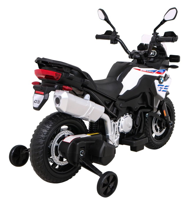 Motor BMW F850 GS na akumulator dla dzieci Biały + Kółka pomocnicze + Audio LED + Wolny Start + EVA-9 7829 