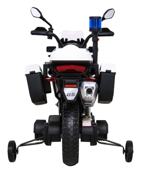 Motor Policyjny BMW F850 GS na akumulator dla dzieci + Kółka pomocnicze + Syrena + Światła + 2 Kufry + Wolny Start-8 7831 