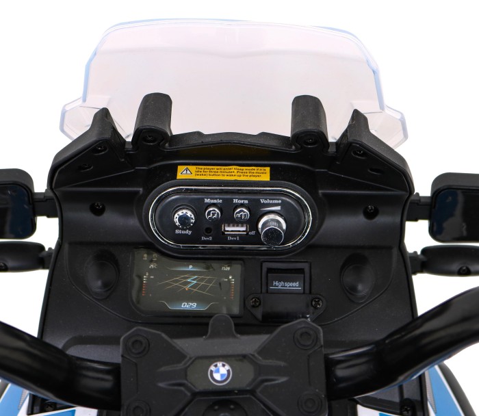 Motor Policyjny BMW F850 GS na akumulator dla dzieci + Kółka pomocnicze + Syrena + Światła + 2 Kufry + Wolny Start-9 7831 