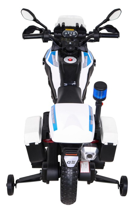 Motor Policyjny BMW F850 GS na akumulator dla dzieci + Kółka pomocnicze + Syrena + Światła + 2 Kufry + Wolny Start-10 7831 