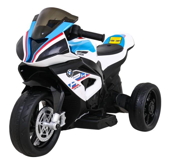 Motor BMW HP4 na akumulator dla dzieci Biały + 3 Koła + LED + MP3 USB + Ekoskóra-2 7833 