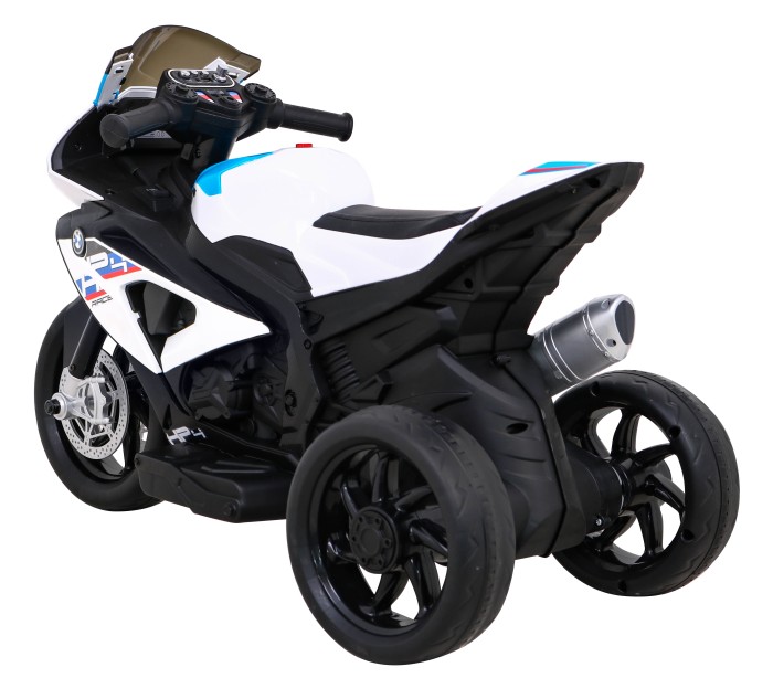 Motor BMW HP4 na akumulator dla dzieci Biały + 3 Koła + LED + MP3 USB + Ekoskóra-6 7833 