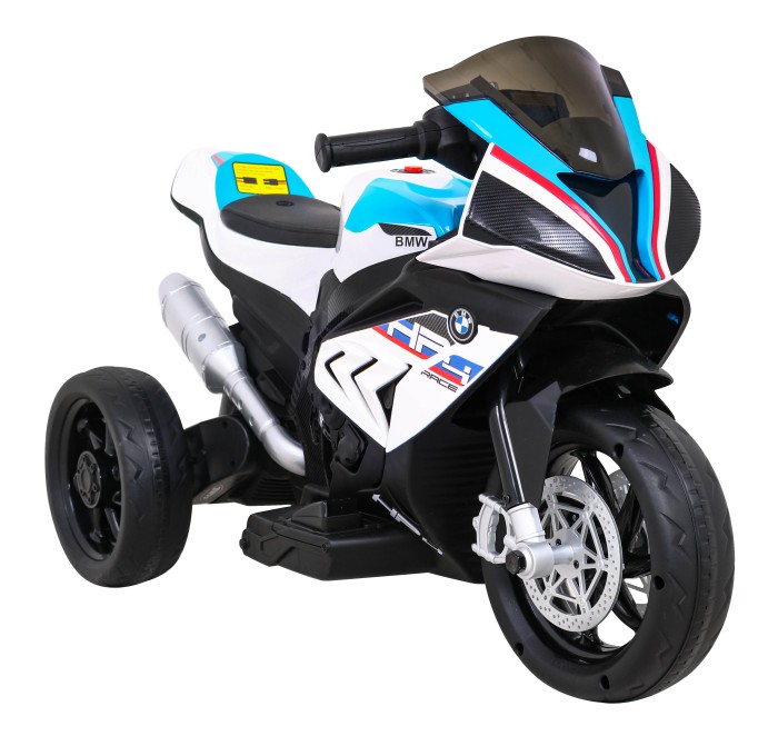 Motor BMW HP4 na akumulator dla dzieci Biały + 3 Koła + LED + MP3 USB + Ekoskóra-12 7833 