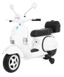Skuter Vespa elektryczny dla dzieci Biały + Kółka pomocnicze + Audio + Ekoskóra + EVA + Wolny Start-1 7836 