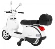 Skuter Vespa elektryczny dla dzieci Biały + Kółka pomocnicze + Audio + Ekoskóra + EVA + Wolny Start-5 7836 
