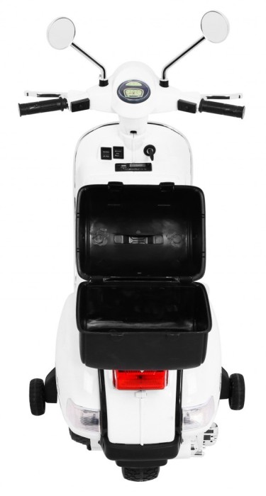 Skuter Vespa elektryczny dla dzieci Biały + Kółka pomocnicze + Audio + Ekoskóra + EVA + Wolny Start-7 7836 