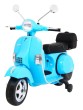 Skuter Vespa elektryczny dla dzieci Niebieski + Kółka pomocnicze + Audio + Ekoskóra + EVA + Wolny Start-1 7837 