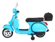 Skuter Vespa elektryczny dla dzieci Niebieski + Kółka pomocnicze + Audio + Ekoskóra + EVA + Wolny Start-4 7837 