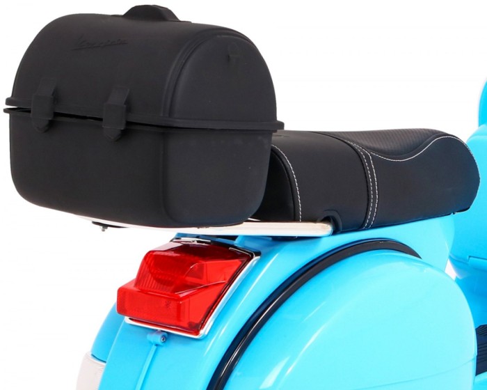 Skuter Vespa elektryczny dla dzieci Niebieski + Kółka pomocnicze + Audio + Ekoskóra + EVA + Wolny Start-10 7837 