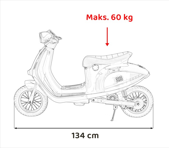 Pojazd Skuter Retro 23 Czerwony-20 7851 