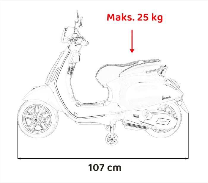 Pojazd Skuter Vespa ROMA Czerwony-27 7853 