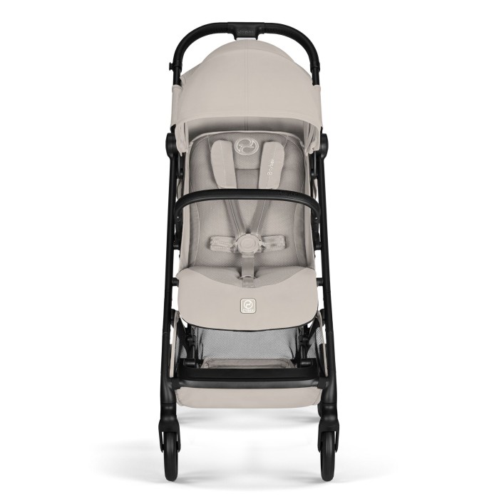 Cybex Beezy 3.0 w kolorze Dune Grey - widok od frontu na siedzisko i pasy