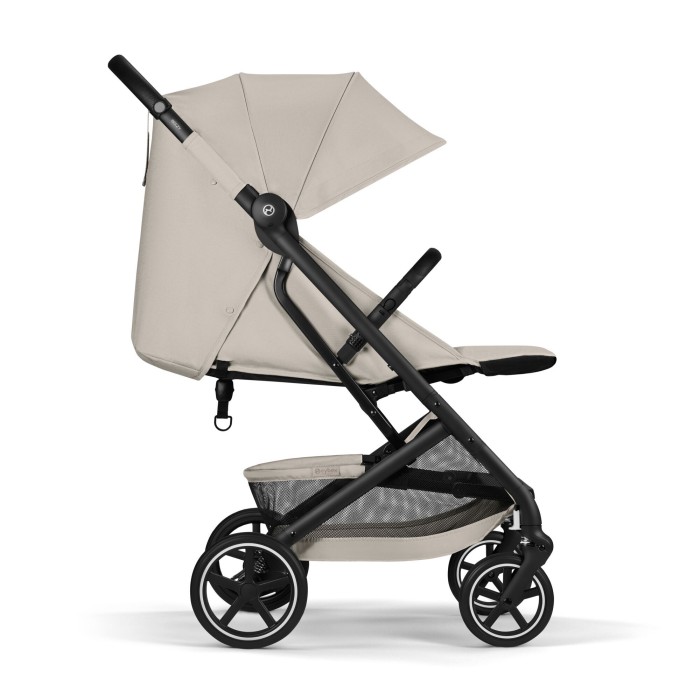 Cybex Beezy 3.0 w kolorze Dune Grey - widok z boku z rozłożonym oparciem