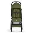 Cybex Beezy 3.0 w kolorze Moss Green - widok od frontu na siedzisko i pasy