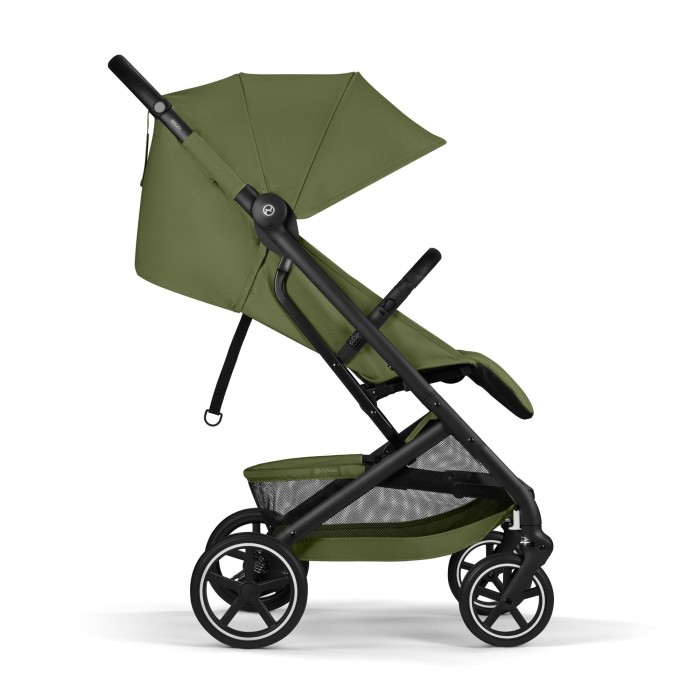 Cybex Beezy 3.0 w kolorze Moss Green - widok z boku z oparcie w pozycji siedzącej
