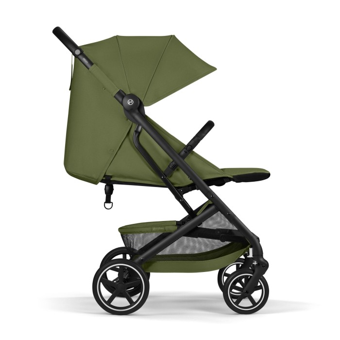 Cybex Beezy 3.0 w kolorze Moss Green - widok z boku z rozłożonym oparciem