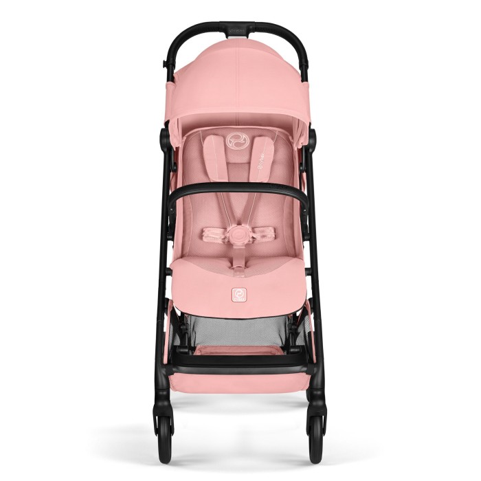 Cybex Beezy 3.0 w kolorze Candy Pink - widok od frontu na siedzisko i pasy