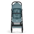Cybex Beezy 3.0 w kolorze Stormy Blue - widok od frontu na siedzisko i pasy