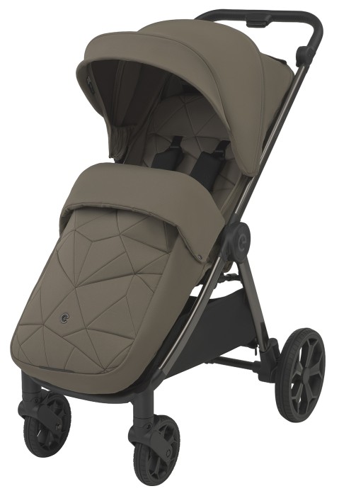 dziecięcy wózek spacerowy - espiro wind - kolor breeze taupe - osłona na nóżki - widok od przodu