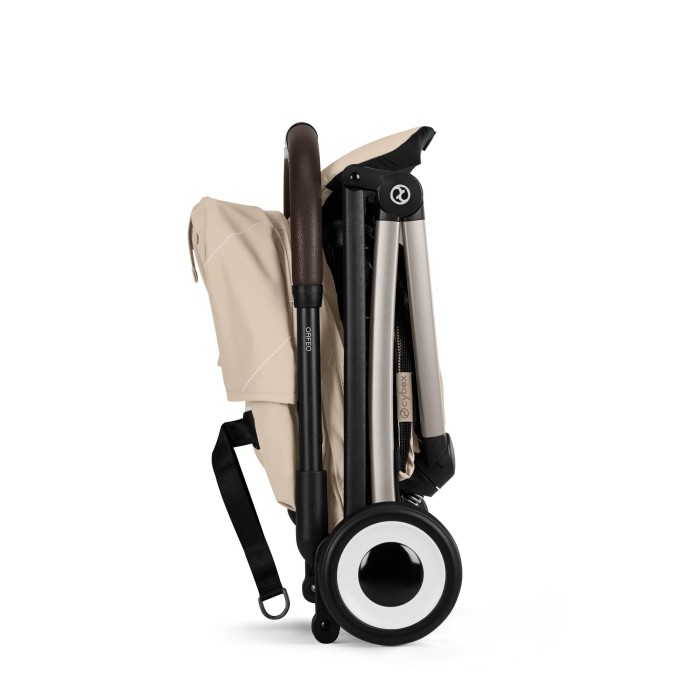 CYBEX Orfeo wózek spacerowy w kolorze Almond Beige - widok złożonego wózka z boku