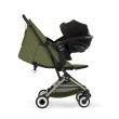 CYBEX Orfeo wózek spacerowy w kolorze Moss Green - wózek z zapietym fotelikiem