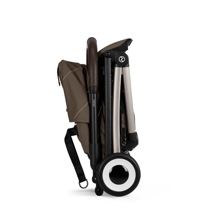 CYBEX Orfeo wózek spacerowy w kolorze Chocolate Brown - widok złożonego wózka z boku