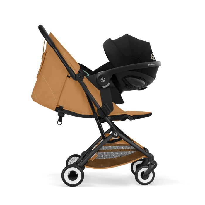 CYBEX Orfeo wózek spacerowy w kolorze Cinnamon Yellow- wózek z zapietym fotelikiem