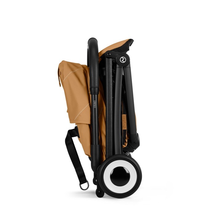 CYBEX Orfeo wózek spacerowy w kolorze Cinnamon Yellow - widok złożonego wózka z boku
