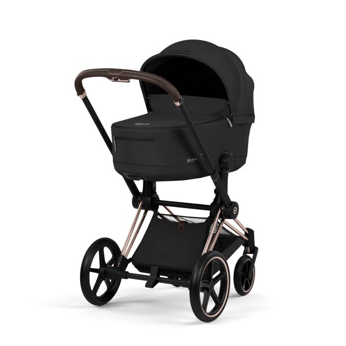 Cybex Priam 5 kolor Sepia Black / Rosegold  wózek z gondolą - widok od przodu