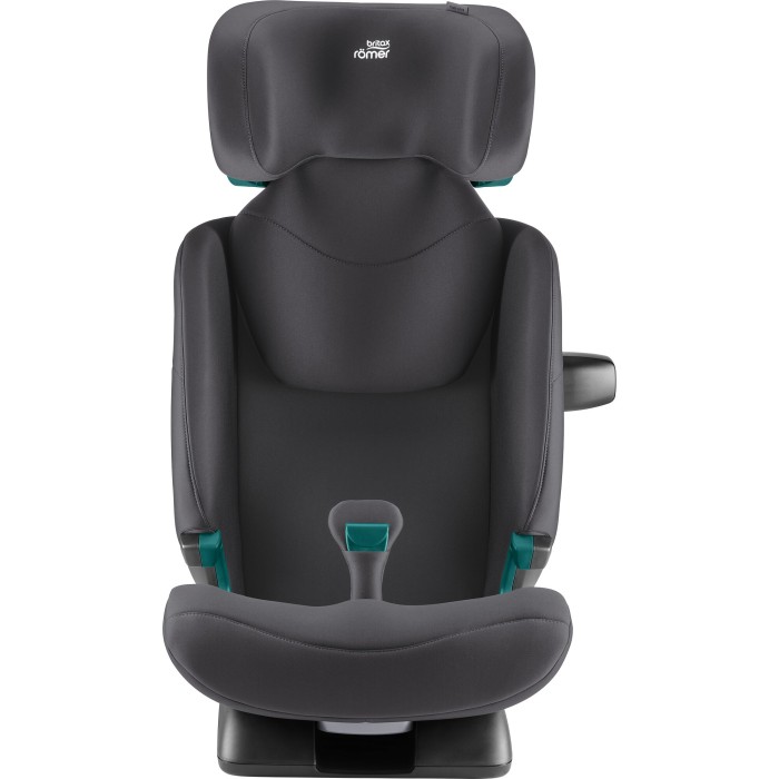 Britax Romer Safefix kolor Deep Grey fotelika dla starszaka - zdjęcie od frontu z maksymalnie wyciągniętym zagłówkiem
