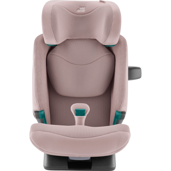 Britax Romer Safefix kolor Dusty Rose fotelika dla starszaka - zdjęcie od frontu z zagłówkiem w środkowej wysokości