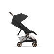 Cybex Coya kolor Comfort Sepia Black / Rosegold - wózek spacerowy widok z oparciem w pozycji pionowej