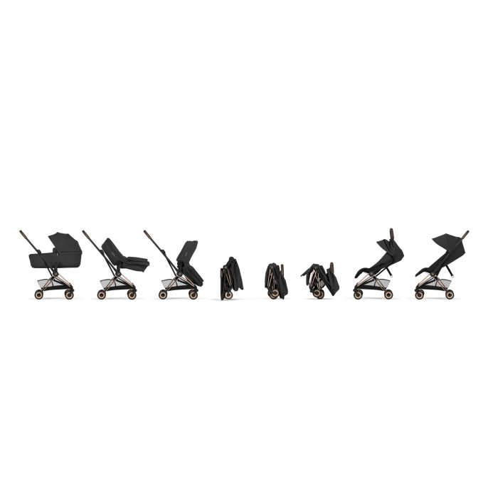 Cybex Coya 2.0 Comfort Sepia Black - składanie z gondolą i spacerówką