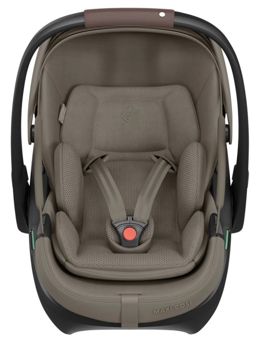 maxi-cosi coral slide pro - modułowy fotelik obrotowy - fotelik dla noworodka - kolor oak truffle - widok od przodu