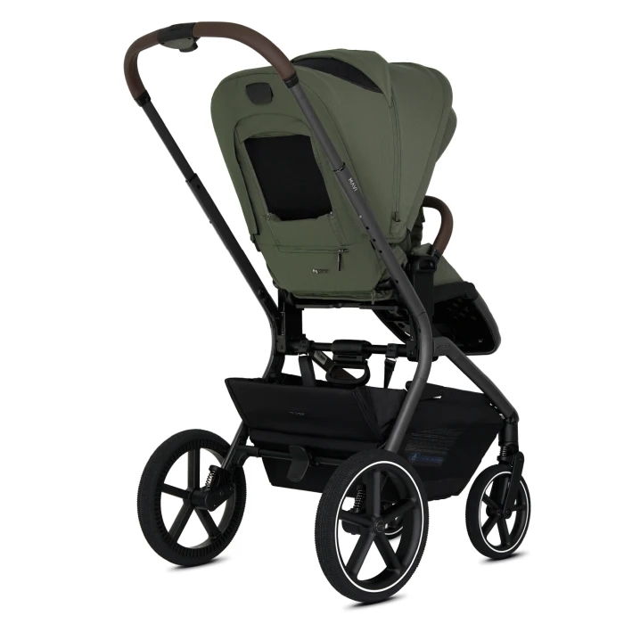 wózek 2w1 - my junior mavi - wersja spacerowa z wentylowanymi plecami - kolor olive green - widok od tyłu