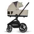 wózek 2w1 - my junior mavi - wersja z gondolą - wentylacja i przedłużenie budki - kolor sandstone beige - widok od boku