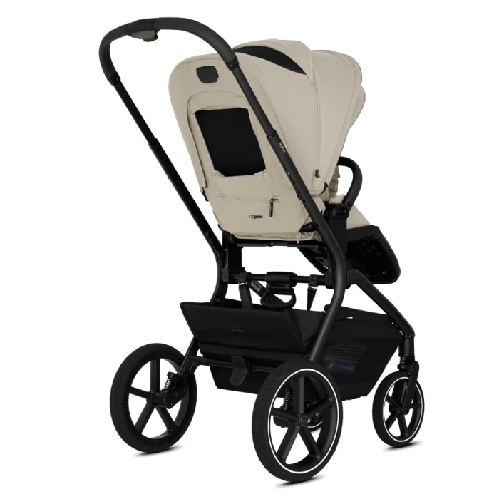 wózek 2w1 - my junior mavi - wersja spacerowa z wentylowanymi plecami - kolor sandstone beige - widok od tyłu