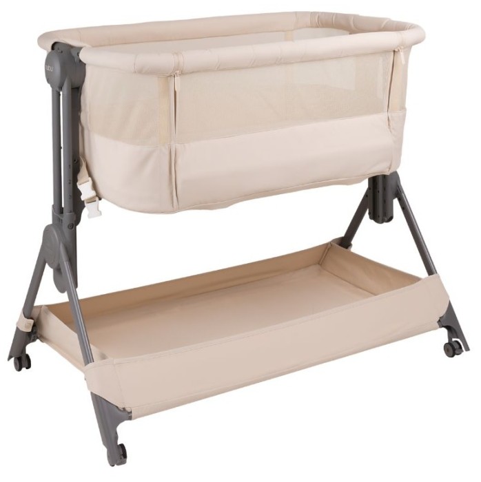 YOONCO NUBU łóżeczko z funkcją dostawki 2w1 | Cream