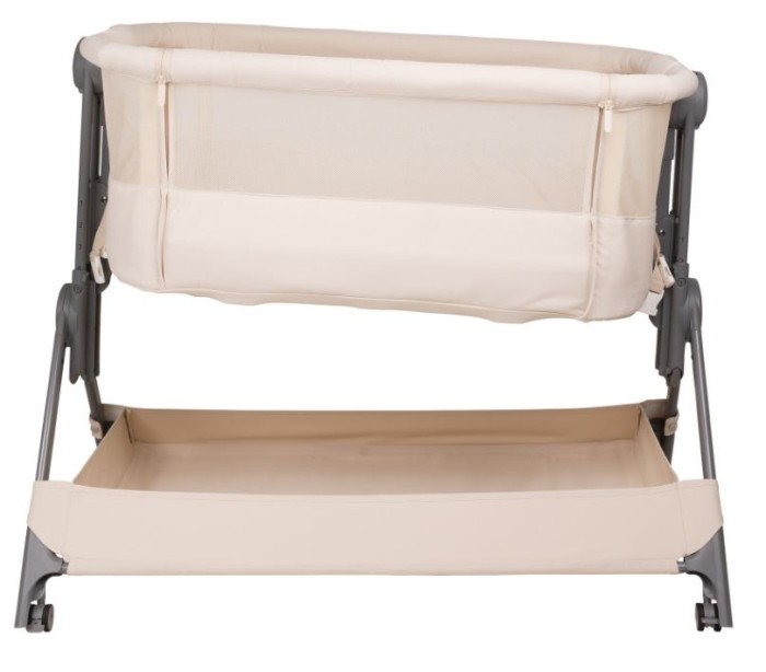 yoonco nubu - łóżeczko 2w1 z funkcją dostawki - kolor cream - widok od przodu - funkcja antyrefluksowa